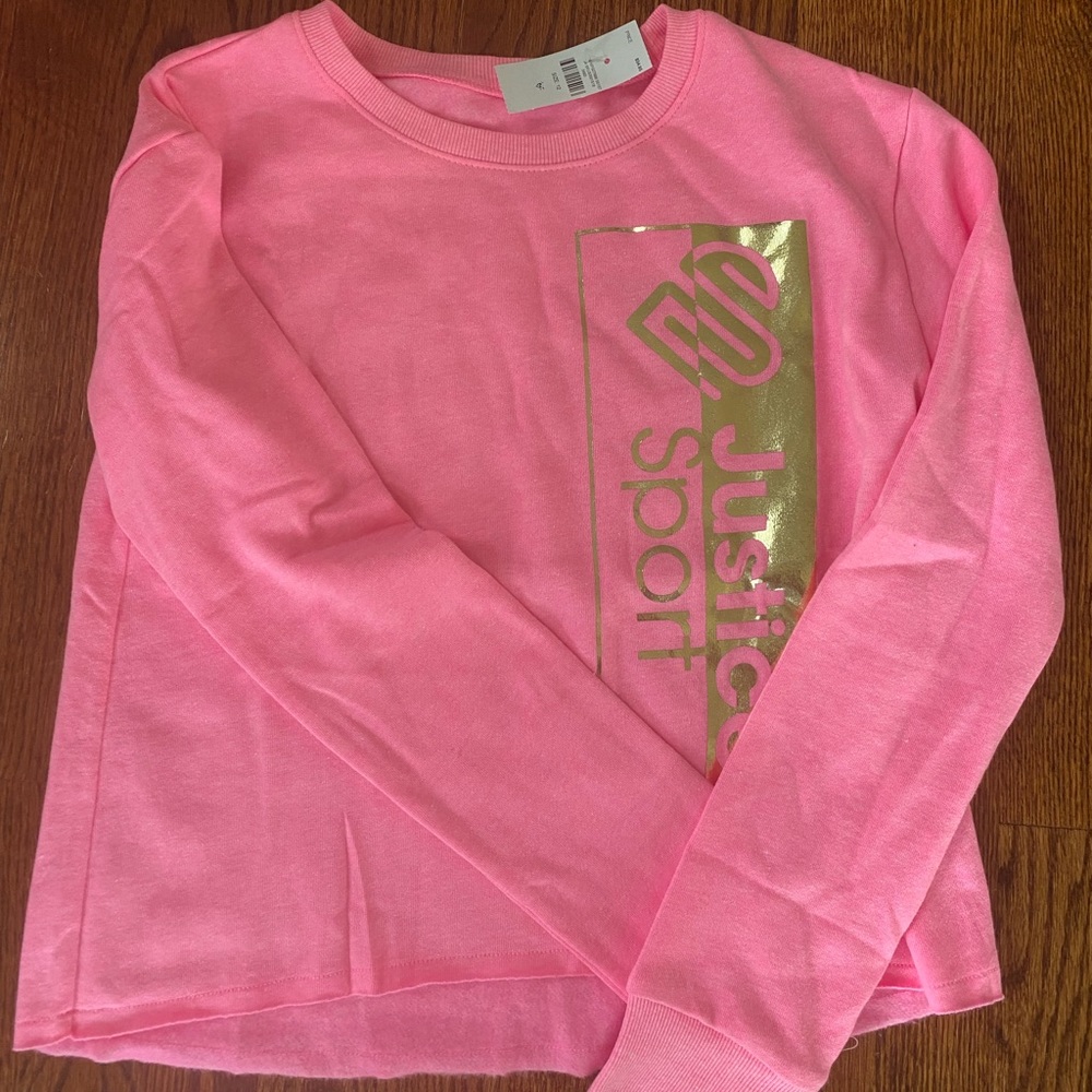 Size 12 justice lightweight sweatshirt NWT